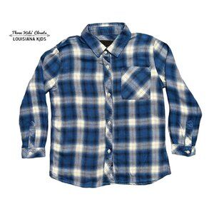 Little Rails Sz 10 Blue Plaid Flannel Shirt